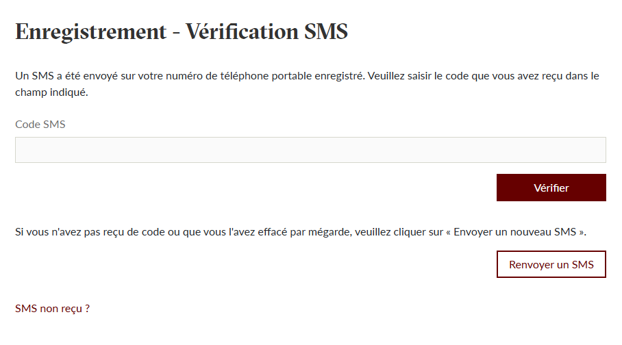 Step 2- SMS Verification